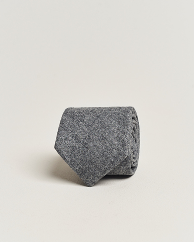 Mies |  | Amanda Christensen | Wool Flannel 8cm Tie Light Grey Melange