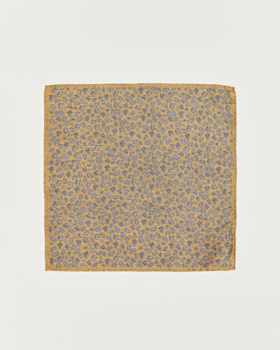 Mies |  | Amanda Christensen | Silk Oxford Printed Paisley Pocket Square Yellow