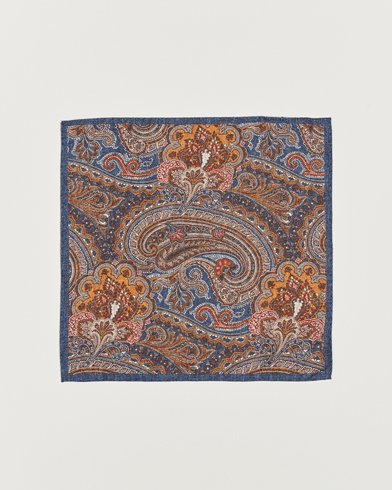 Mies |  | Amanda Christensen | Cotton Flannel Doublefaced Pocket Square Navy