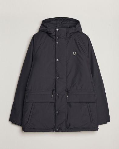 Mies | Parkatakit | Fred Perry | Padded Zip Through Parka Black