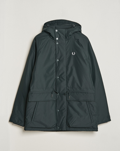 Mies | Parkatakit | Fred Perry | Padded Zip Through Parka Night Green