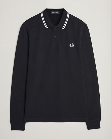 Mies |  | Fred Perry | Long Sleeve Twin Tipped Shirt Black