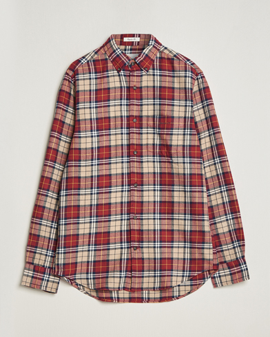 Mies | GANT | GANT | Regular Fit Flannel Checked Shirt Plumped Red