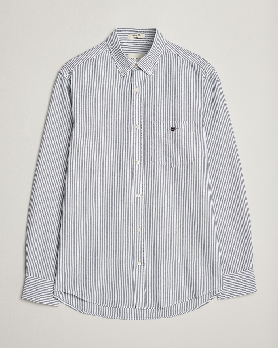 Gant Regular Fit Striped Oxford Shirt Persien Blue – Valkoinen