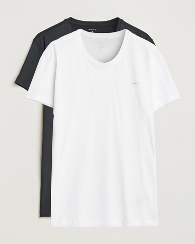 Mies | GANT | GANT | 2-Pack Crew Neck T-Shirt Black/White