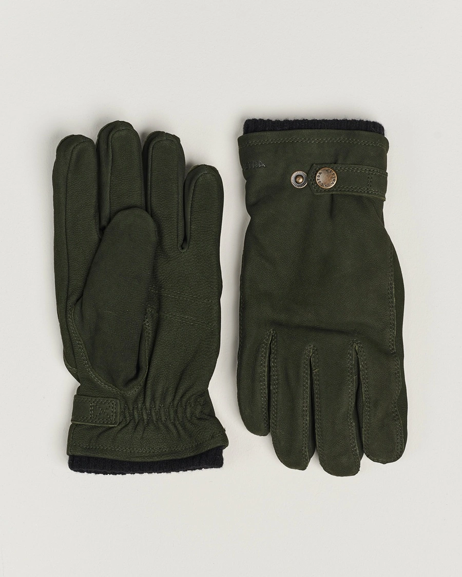 Hestra Bergvik Fleece Liner Buckle Nubuck Glove Bottle Green – Vihreä