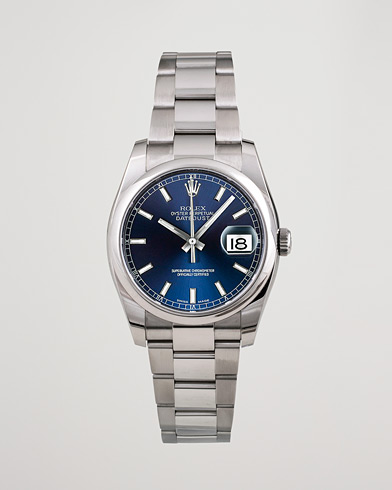 Mies | Pre-Owned & Vintage Watches | Rolex Pre-Owned | Datejust 116200 Oystert Perpetual Steel Black Steel Blue