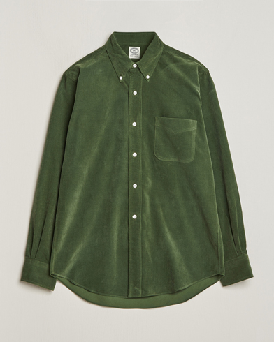 Mies | Kamakura Shirts | Kamakura Shirts | Vintage Ivy Japanese Corduroy Shirt Green