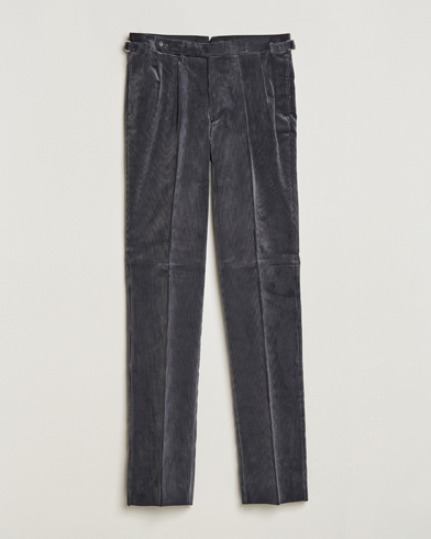 Mies |  | Beams F | Corduroy Side Adjuster Trousers Charcoal