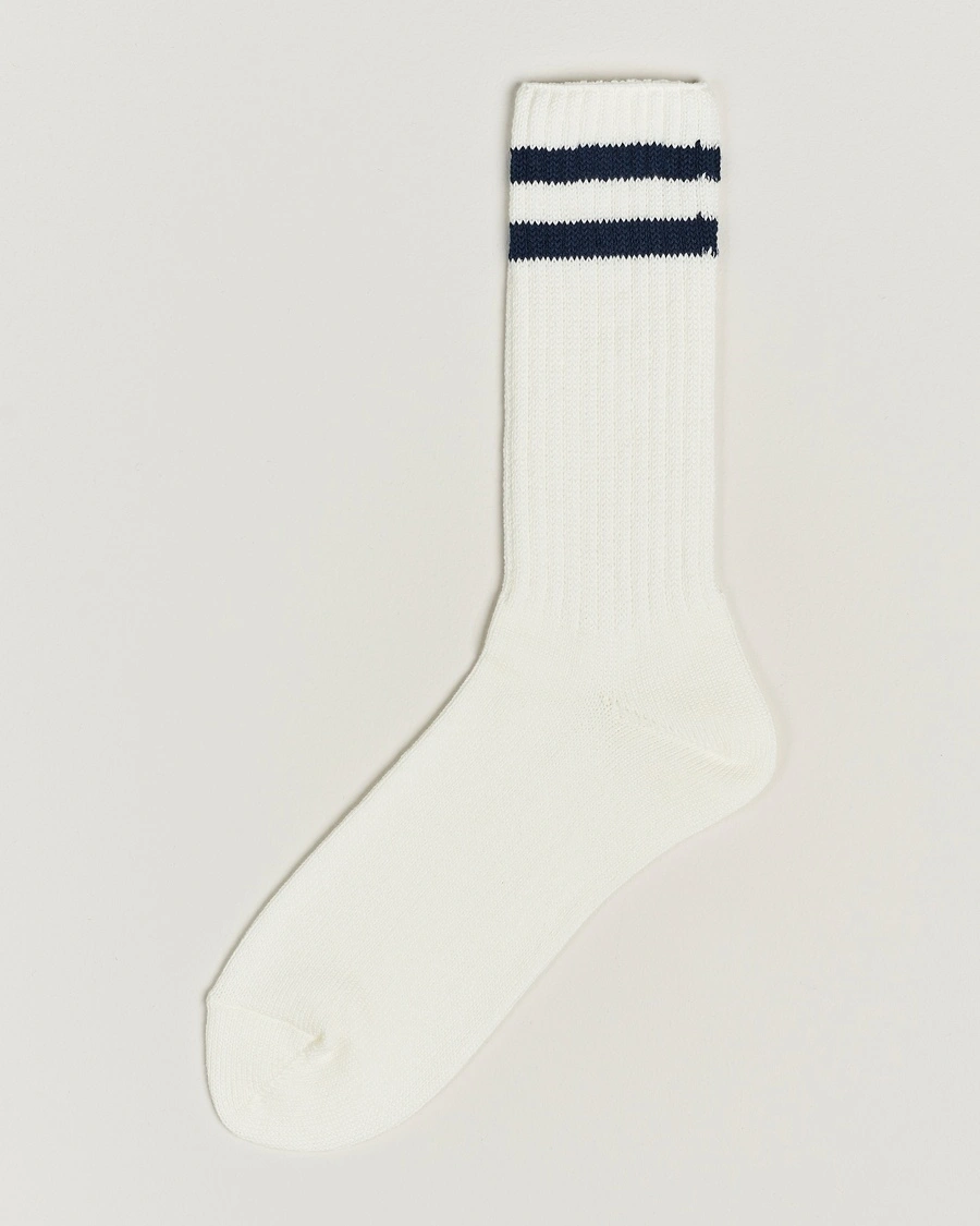 BEAMS PLUS BEAMS PLUSSchool Boy SocksWhite/Navy – Valkoinen