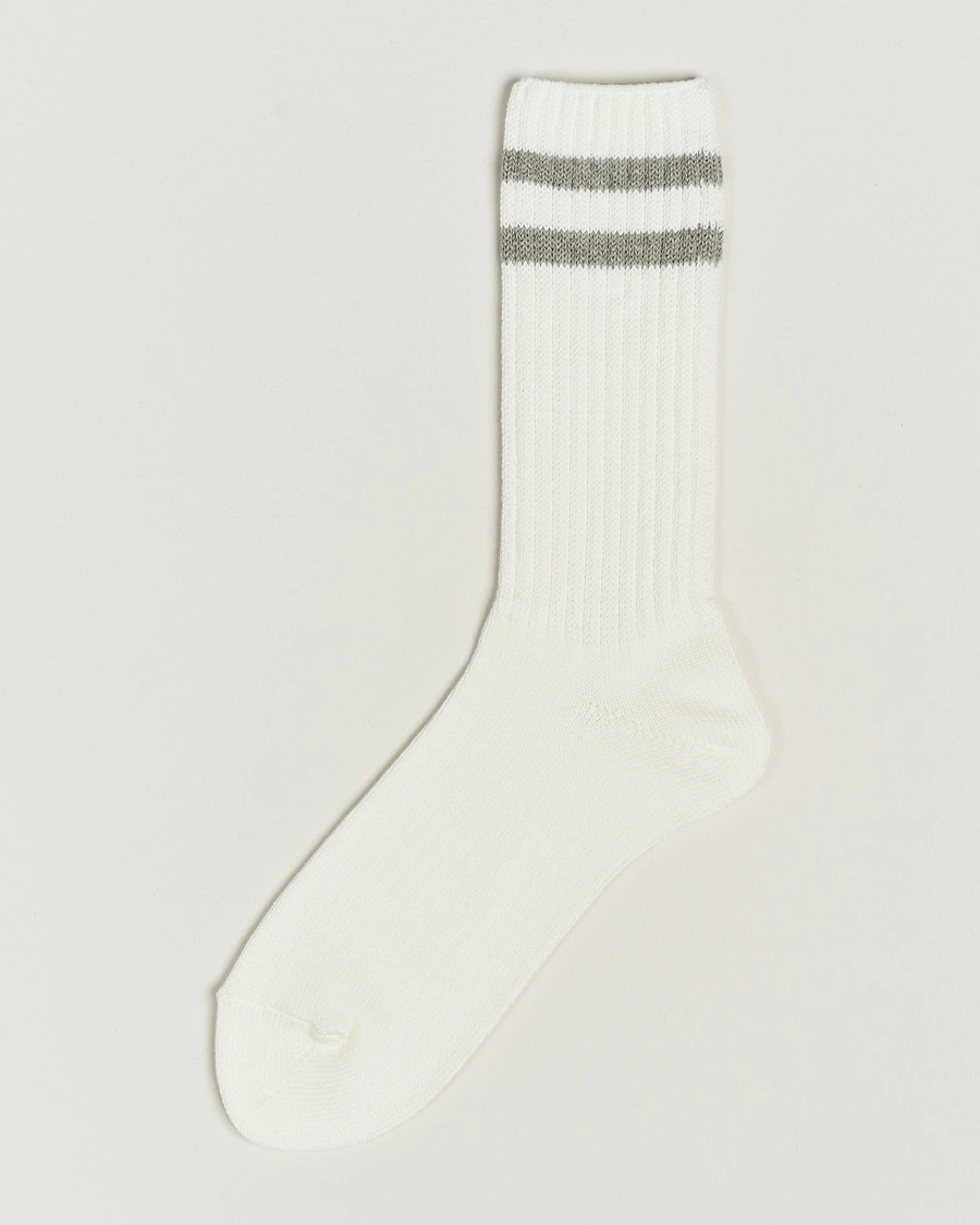 BEAMS PLUSSchool Boy SocksWhite/Grey – Valkoinen