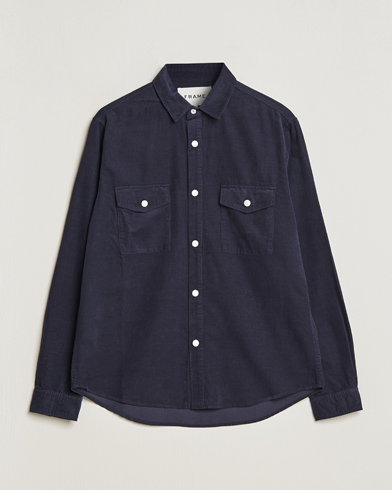 Mies | Vakosamettipaidat | FRAME | Douple Pocket Micro Cord Shirt Midnight Blue