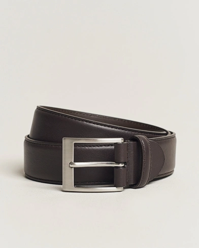 Mies |  | Canali | Leather Belt Dark Brown Calf