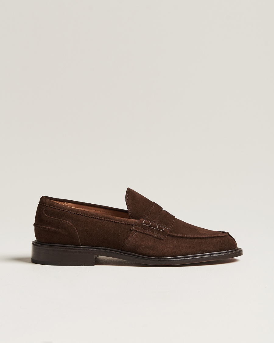 Tricker's James Penny Loafers Chocolate Suede – Ruskea