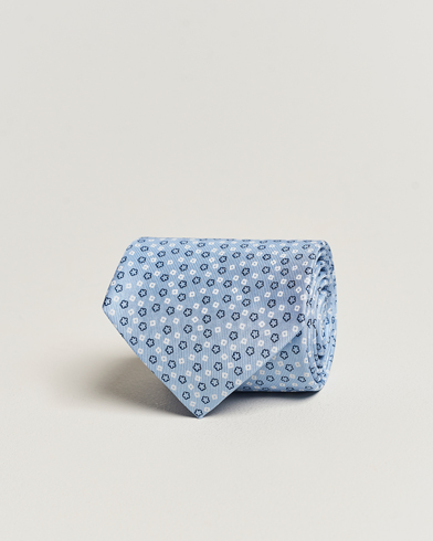 Mies |  | E. Marinella | 3-Fold Printed Silk Tie Light Blue