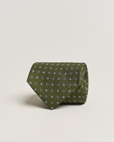 Mies |  | E. Marinella | 3-Fold Printed Silk Tie Green