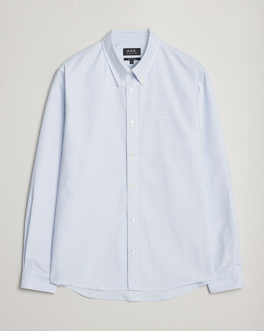 A.P.C. Greg Striped Oxford Shirt Blue/White – Monivärinen