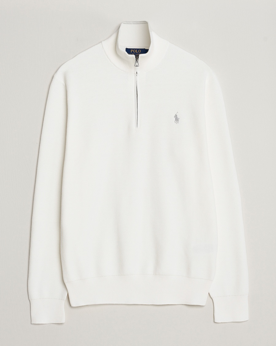 Polo Ralph Lauren Textured Half Zip Deckwash White – Valkoinen