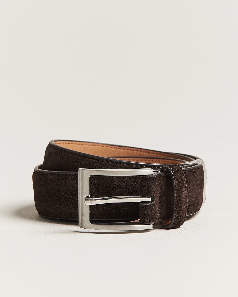 Loake Shoemakers William Suede Belt Dark Brown – Ruskea