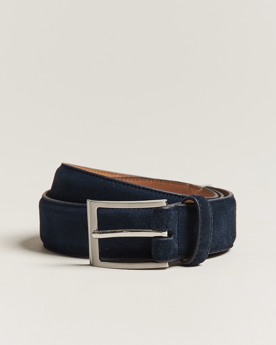Loake Shoemakers William Suede Belt Navy – Sininen