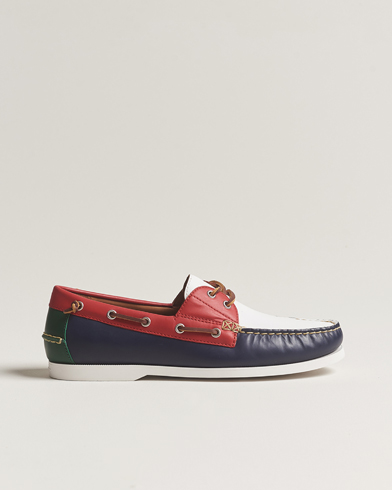  Merton Leather Boat Shoe Red/White/Blue
