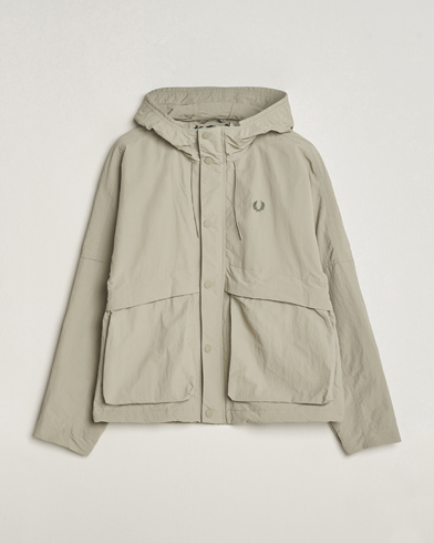Mies |  | Fred Perry | Cropped Ripstop Hooded Jacket Warm Grey
