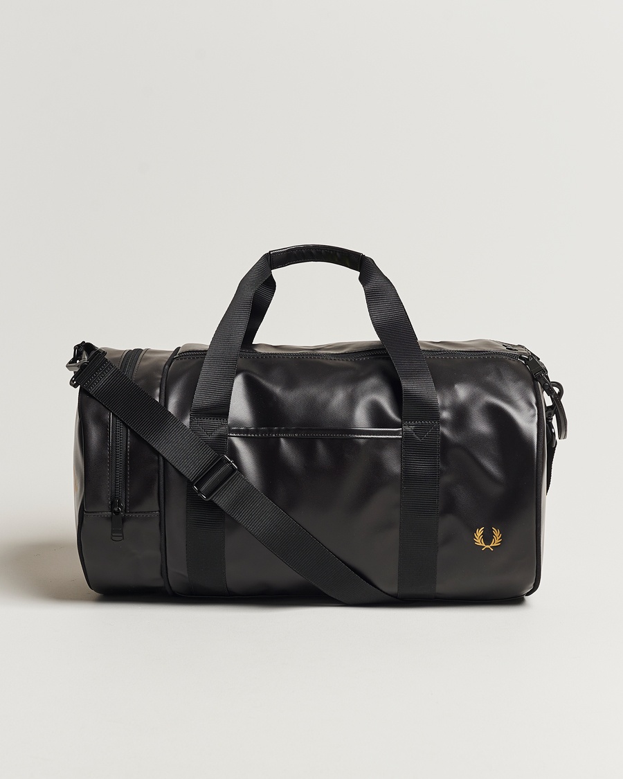 Fred Perry Tonal Classic Barrel Bag Black/Gold – Musta