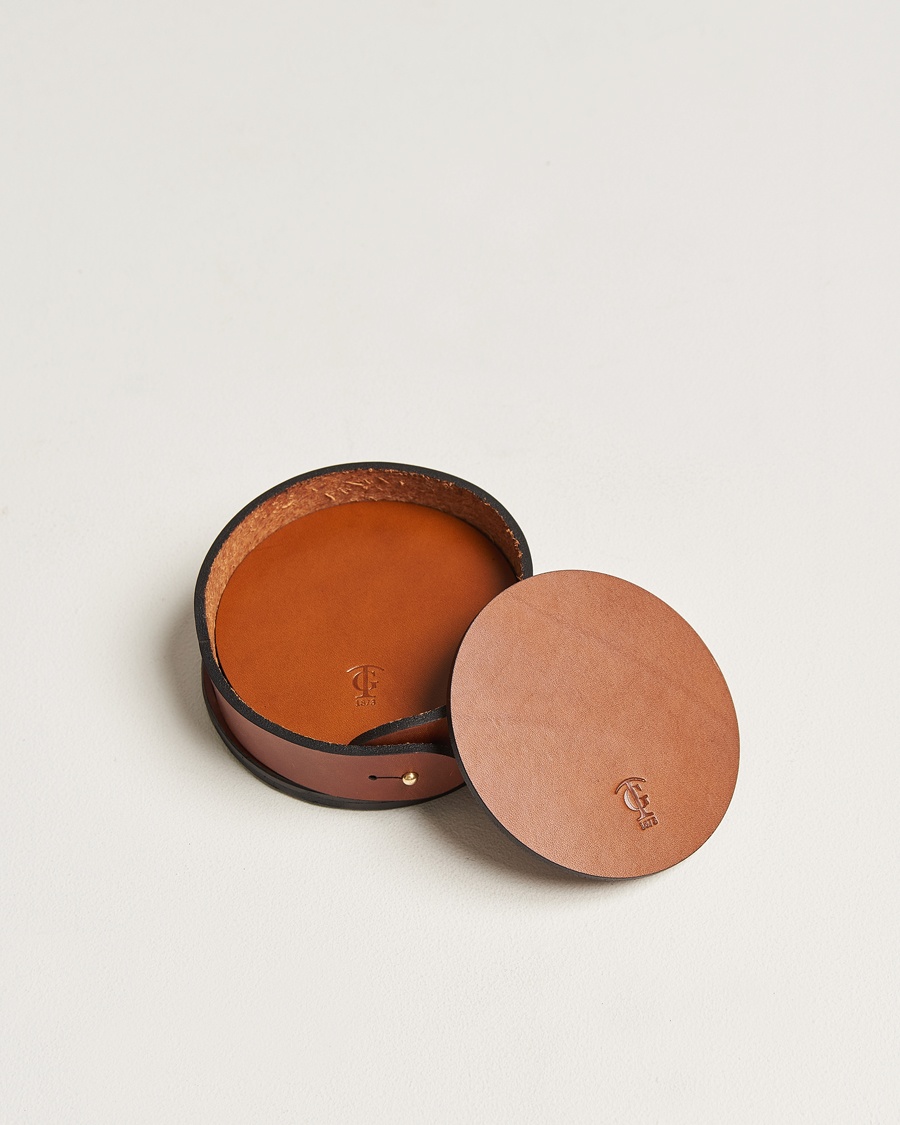 Tärnsjö Garveri Leather Coaster Set 006 Light Brown – Ruskea
