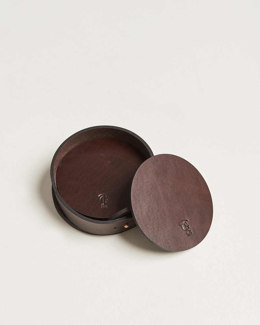 Tärnsjö Garveri Leather Coaster Set 006 Dark Brown – Ruskea