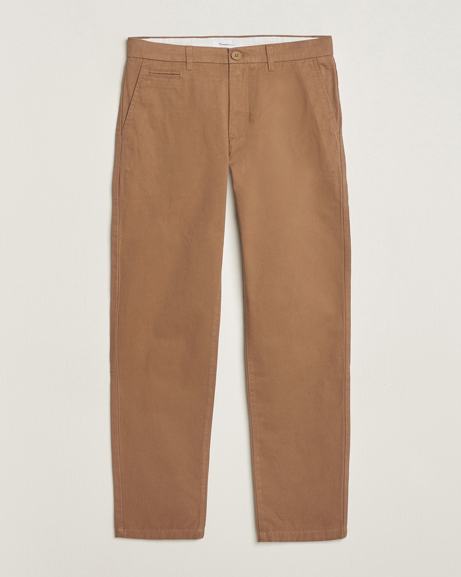KnowledgeCotton Apparel Chuck Regular Cotton Twill Chino Tuffet – Ruskea