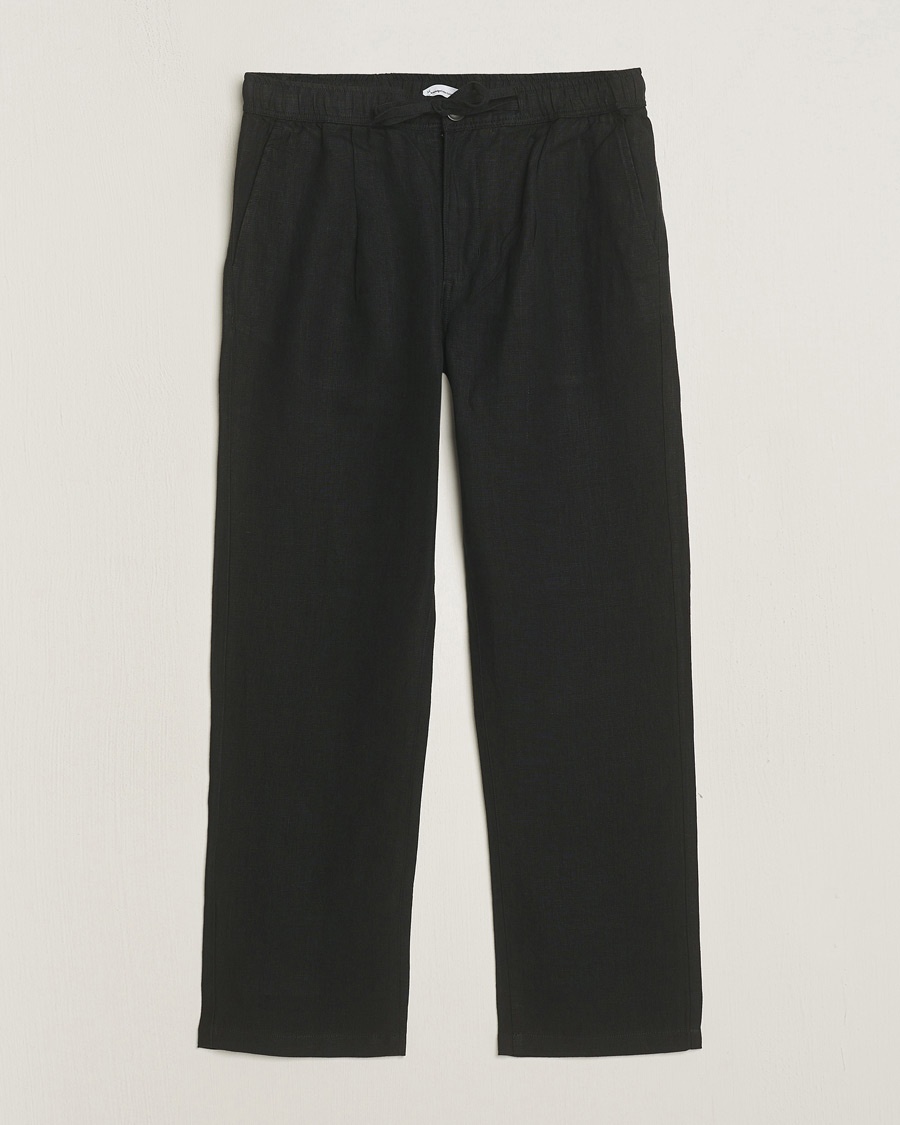 KnowledgeCotton Apparel Loose Linen Pants Black – Musta