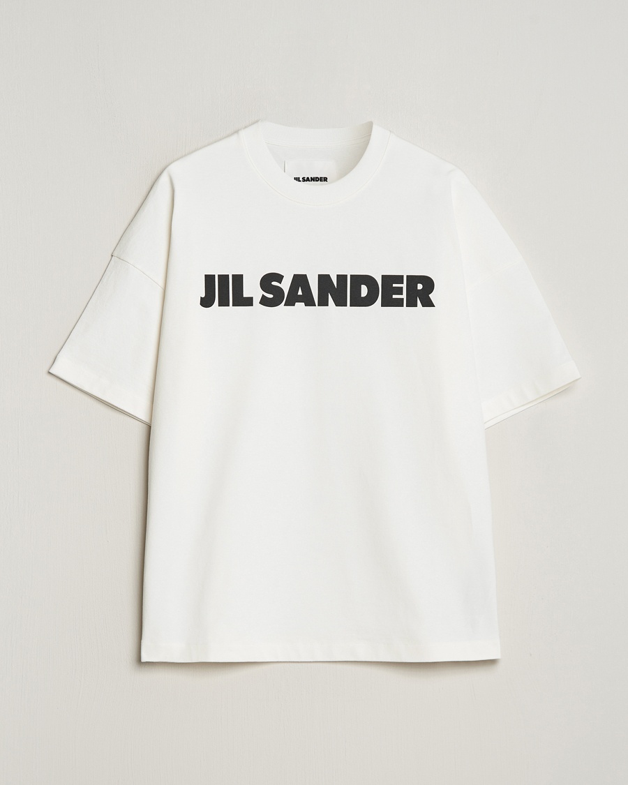 Jil Sander Round Collar Logo T-Shirt White – Valkoinen