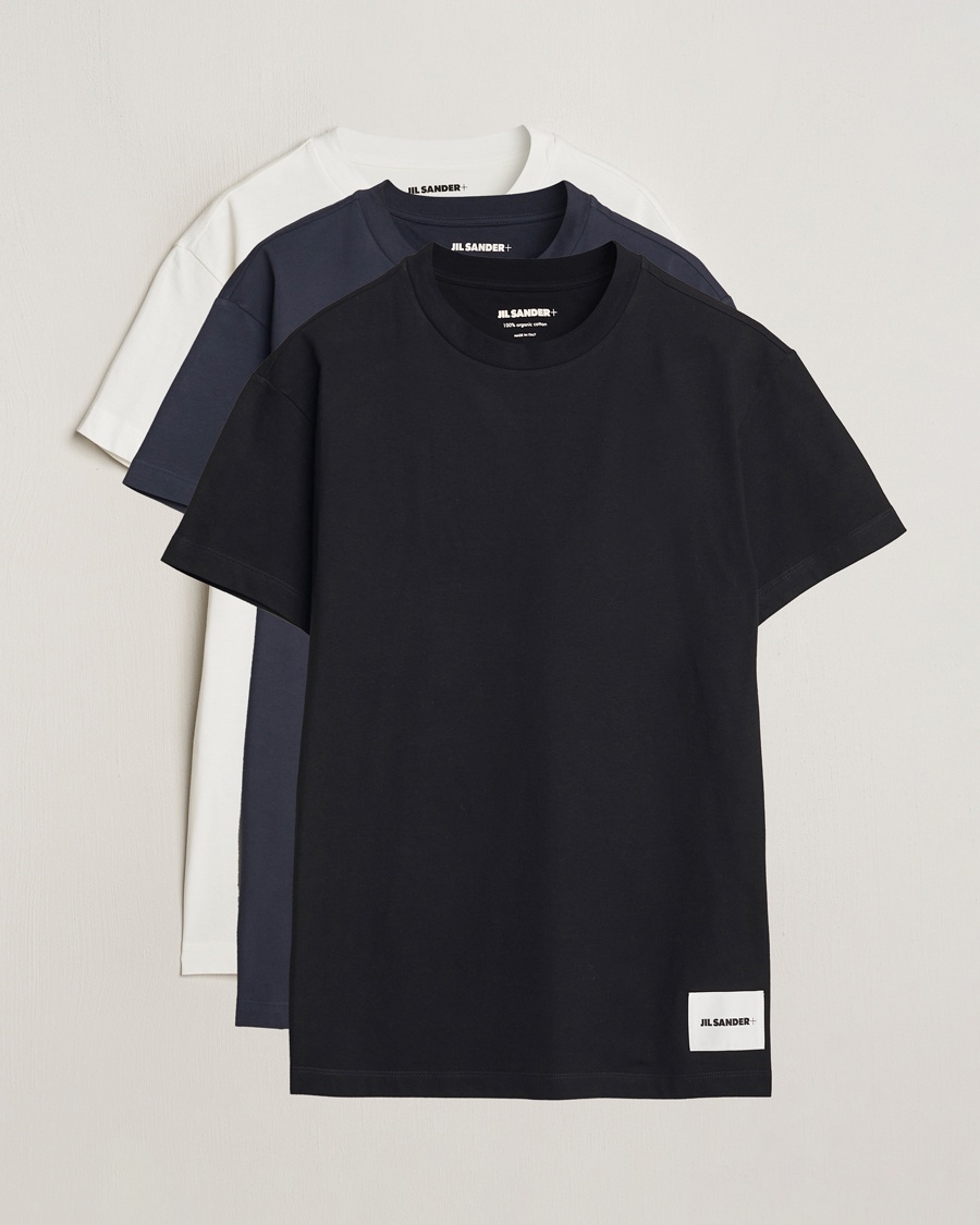 Jil Sander 3-Pack Short Sleeve T-Shirts White/Navy/Black – Monivärinen