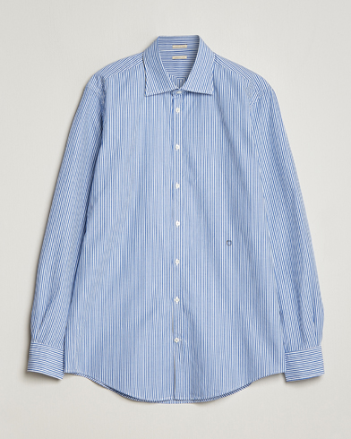 Mies |  | Massimo Alba | Genova Striped Cotton Shirt Blue Stripes