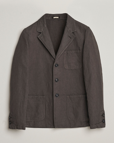 Mies |  | Massimo Alba | Baglietto Washed Cotton Work Jacket Dark Brown