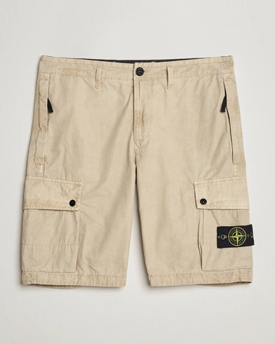 Mies |  | Stone Island | Brushed Cotton Canvas Cargo Shorts Sand