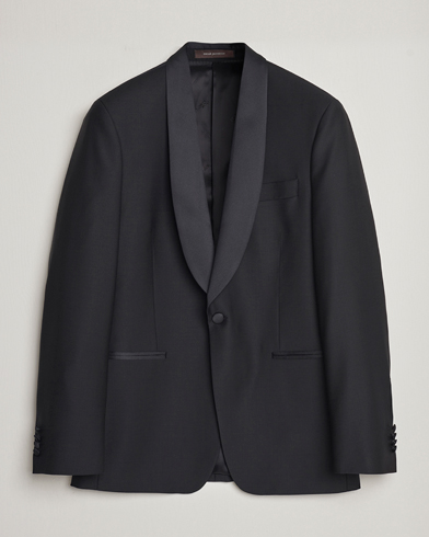  Figaro Wool Tuxedo Blazer Black