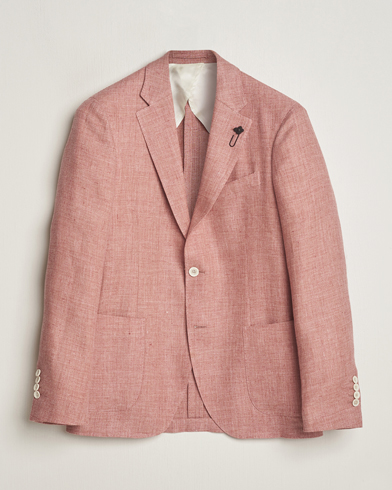 Mies |  | Lardini | Wool/Linen Patch Pocket Blazer Soft Red