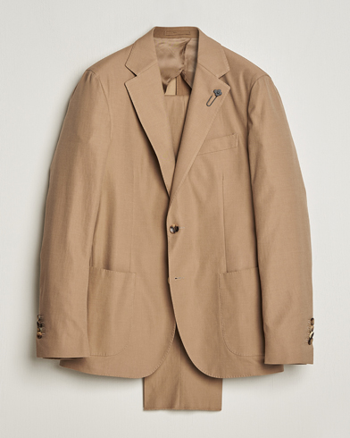 Mies | Puvut | Lardini | Solaro Cotton Suit Light Brown