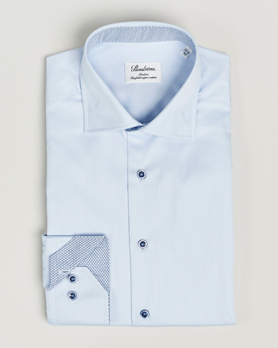  Slimline Cut Away Print Contrast Shirt Light Blue