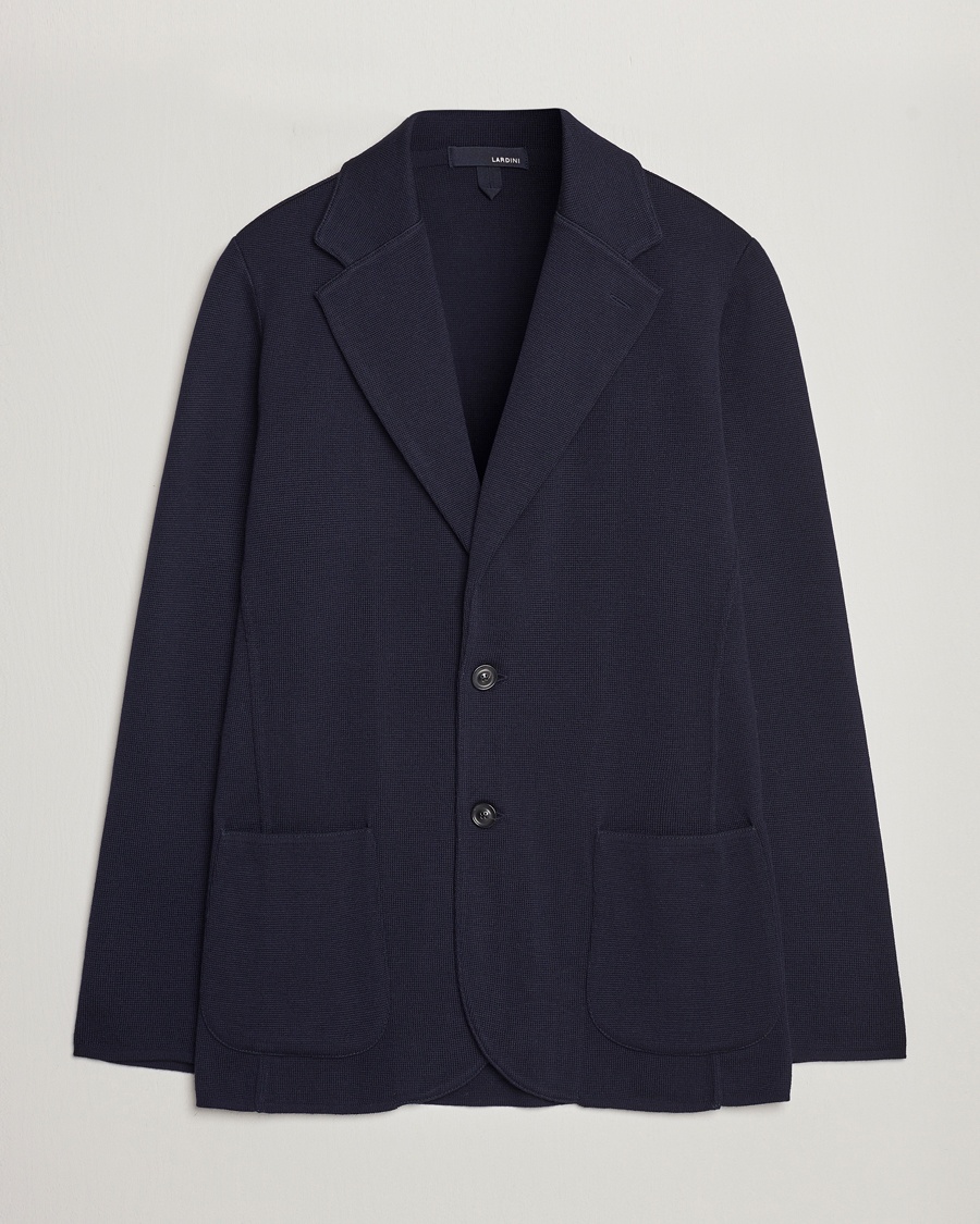 Lardini Knitted Wool Blazer Navy – Sininen