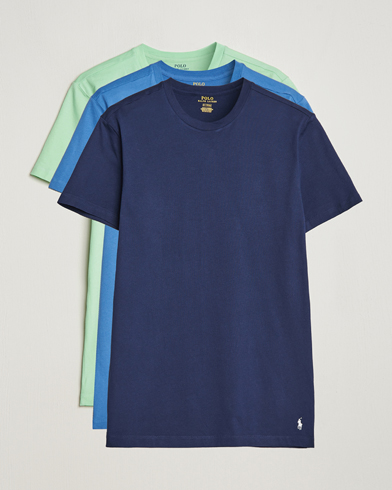 Mies | T-paidat | Polo Ralph Lauren | 3-Pack Crew Neck T-Shirt Green/Blue/Navy