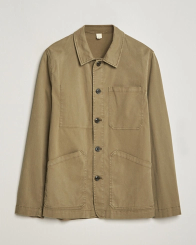 Mies |  | Altea | Soft Cotton Shirt Jacket Olive