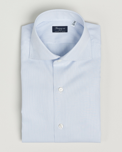 Mies | Bisnespaidat | Finamore Napoli | Milano Slim Structured Dress Shirt Light Blue