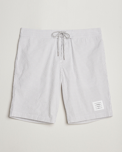 Mies |  | Thom Browne | Seersucker Drawstring Board Shorts Light Grey