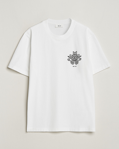Mies |  | NN07 | Adam Printed Crew Neck T-Shirt White