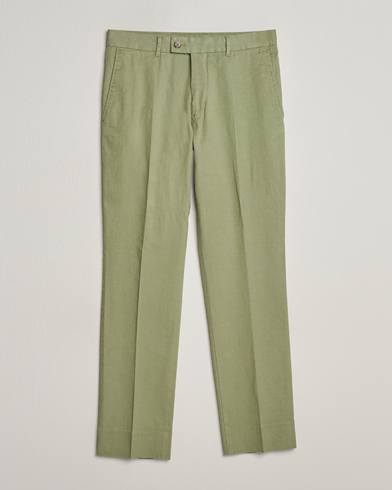Mies | Housut | J.Lindeberg | Lois Cotton/Linen Stretch Pants Oil Green