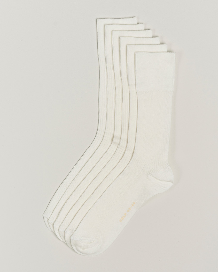 CDLP 6-Pack Cotton Rib Socks White – Valkoinen