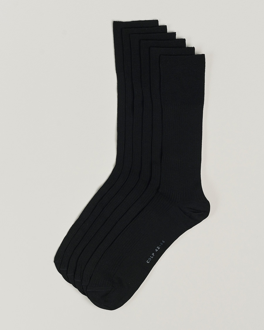 CDLP 6-Pack Cotton Rib Socks Black – Musta