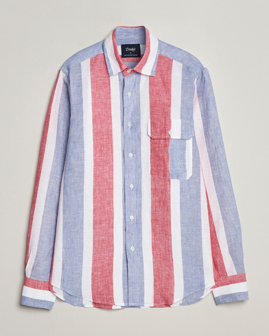  Thick Stripe Linen Shirt Red/Blue